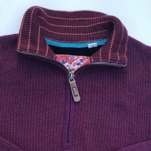 Robert Graham  elegant & classy 1/4 zip  purple 100 % wool  pullover Sz M